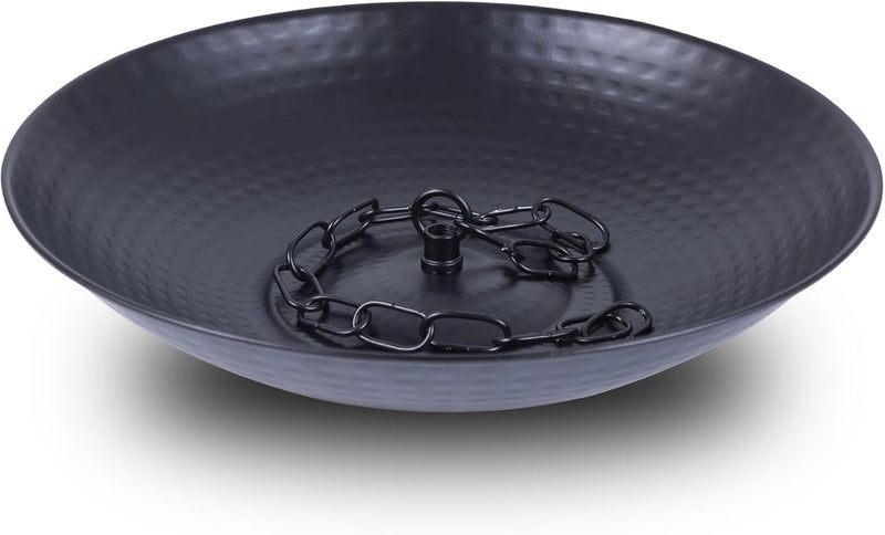 Voltogar 11-Inch Black Rain Chain Basin – Decorative Metal Bowl for Downspout Gutters, Outdoor Garden, Lawn & Patio Water Features – Heavy-Duty Anchoring Basin for Rain Chains - Image 1
